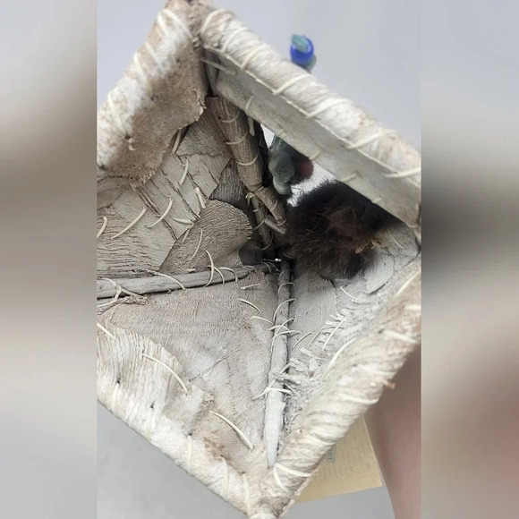 Vintage Natural Wonders Handmade Mini  Native American Indian Teepee Wigwam Fur - Picture 7 of 14